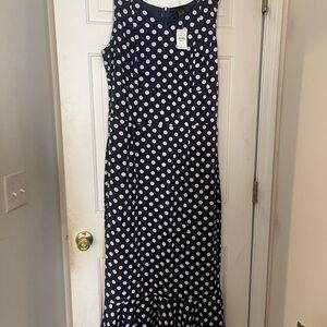 Navy Polka Dot Maxi Dress